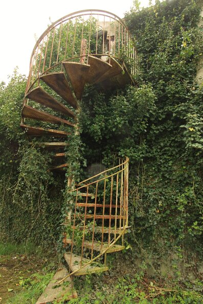 L'escalier de vert et de rouille 